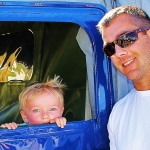 Brendan and Howard Touch the Truck 2013